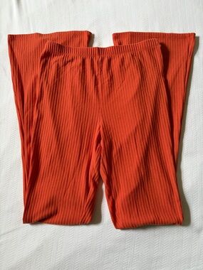 PacSun Ribbed Orange Flare Leggings